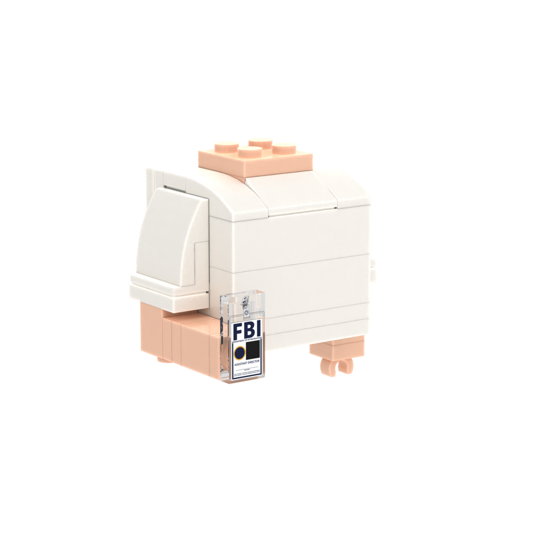 Badge Card Holder brick figure accessory, left-side view