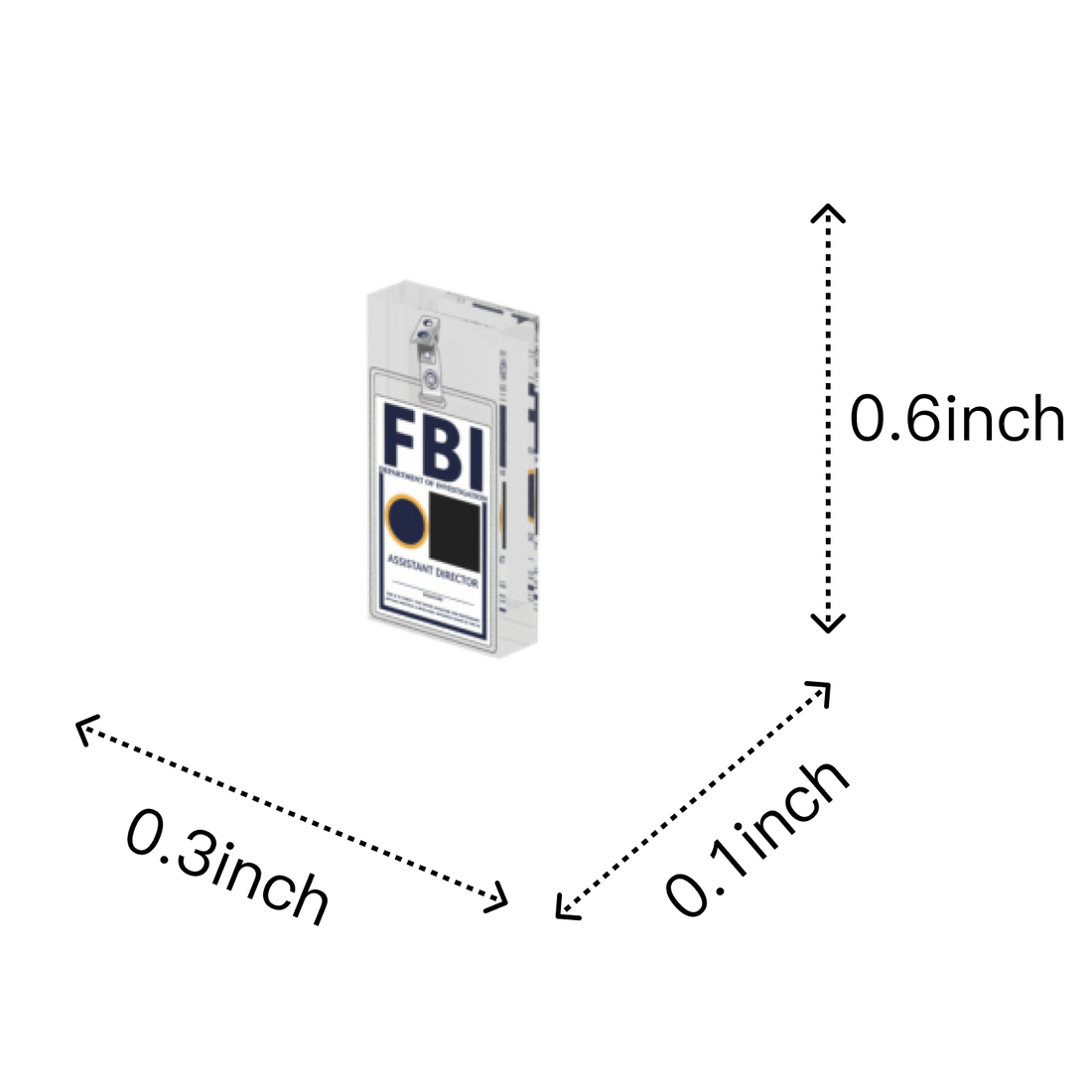 Badge Card Holder brick figure accessory, size guide