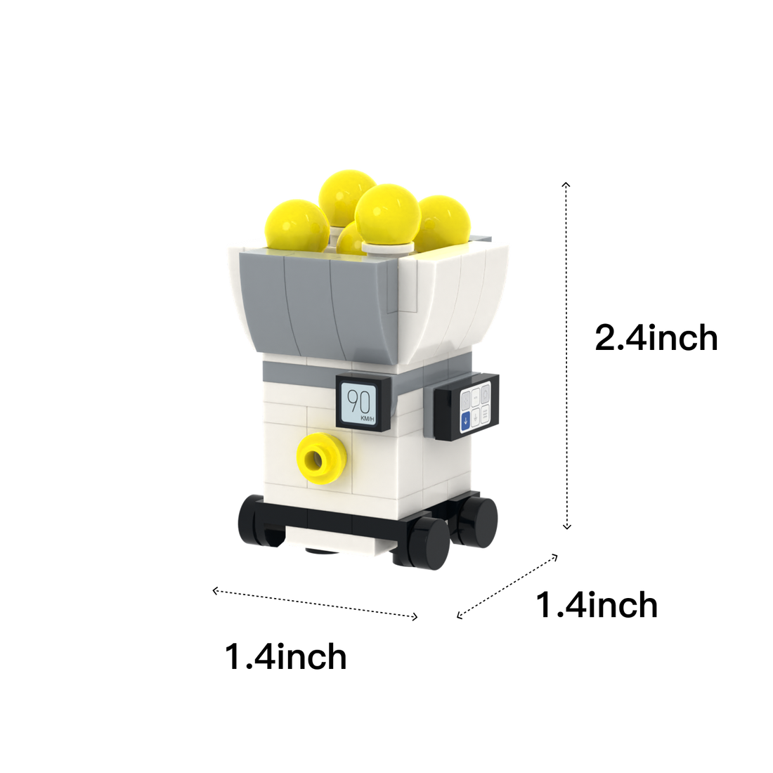 Ball Launcher brick scene accessory, size guide