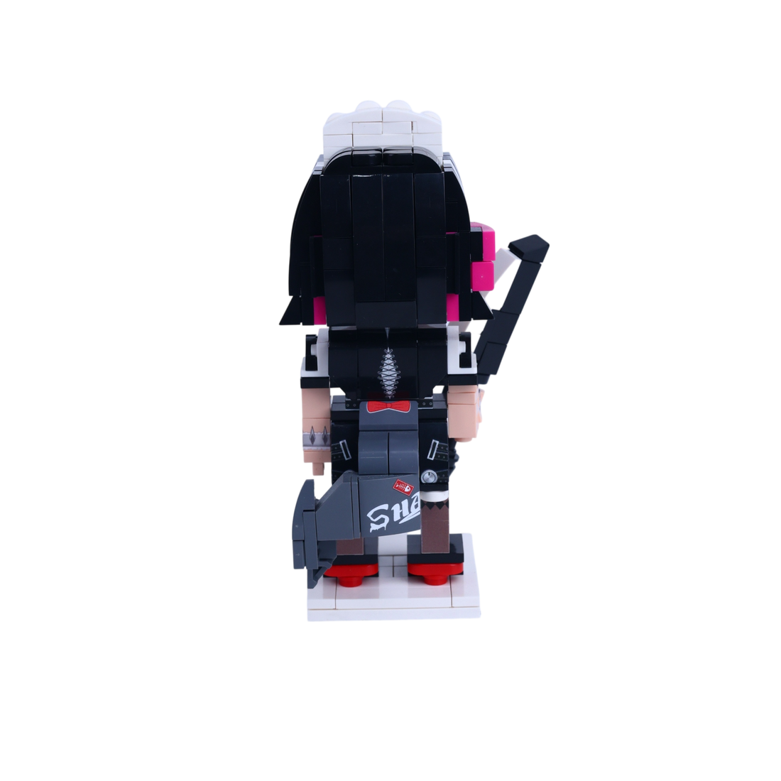 Battle Maid custom brick figure, back view
