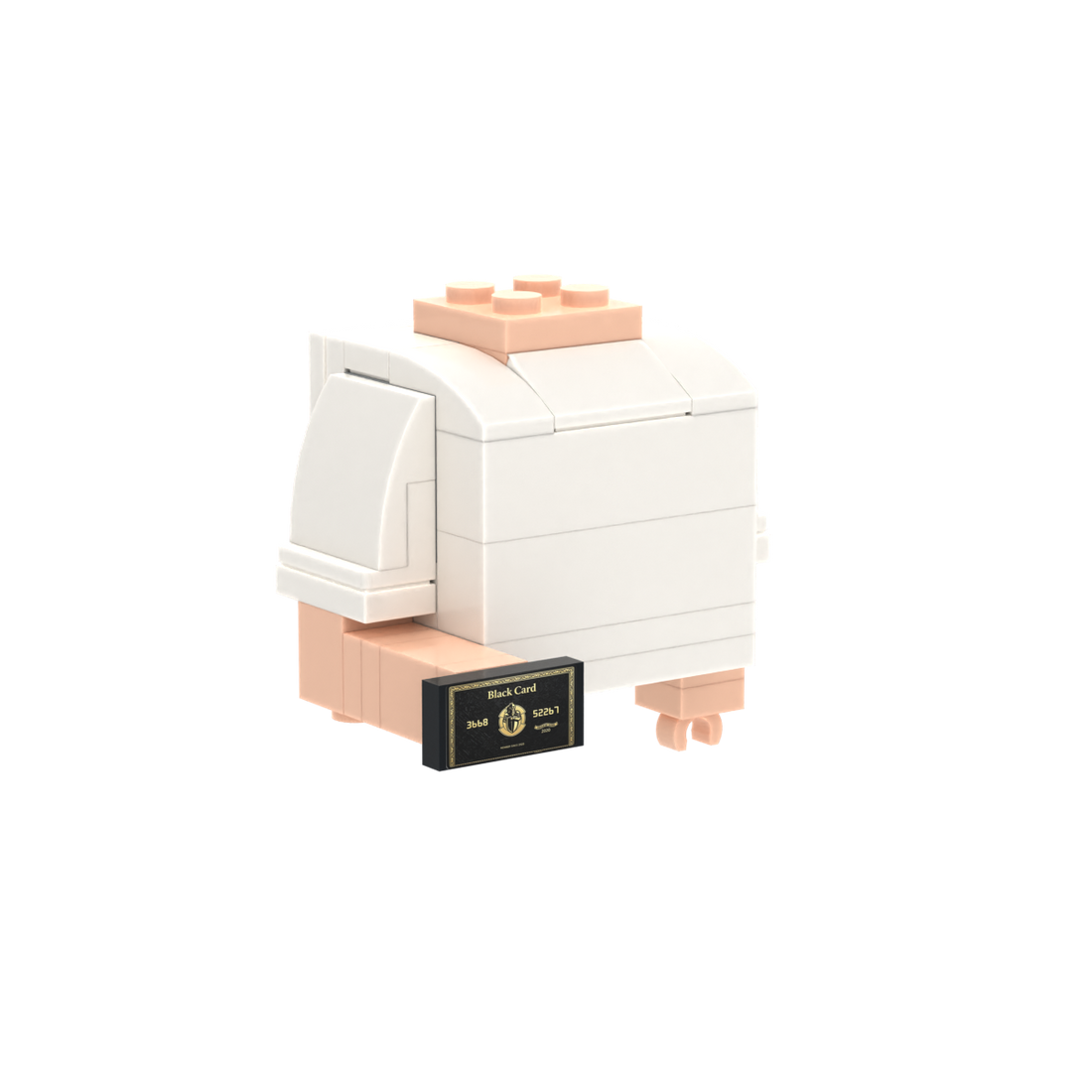 Black Card brick figure accessory, left-side view