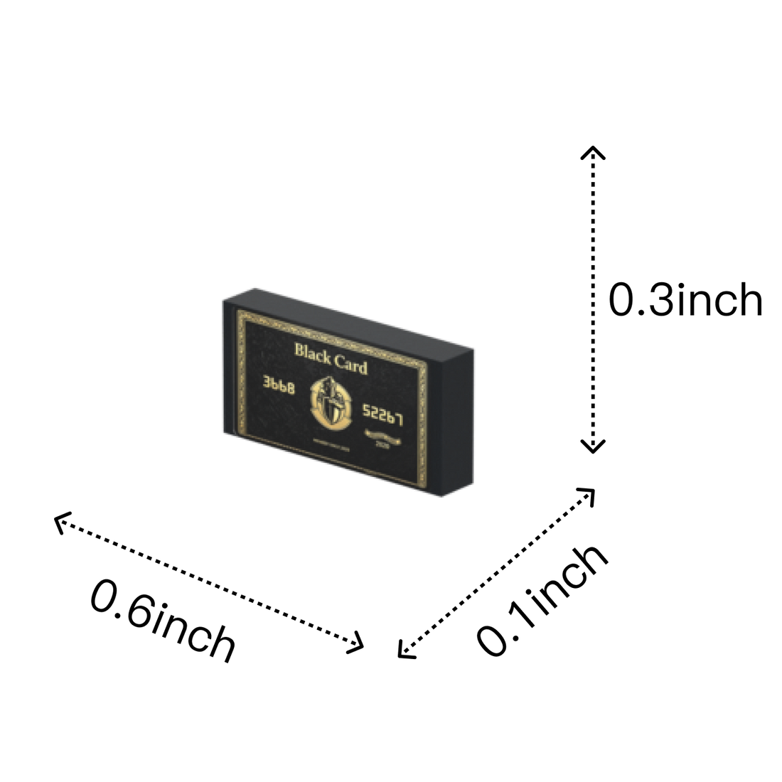 Black Card brick figure accessory, size guide