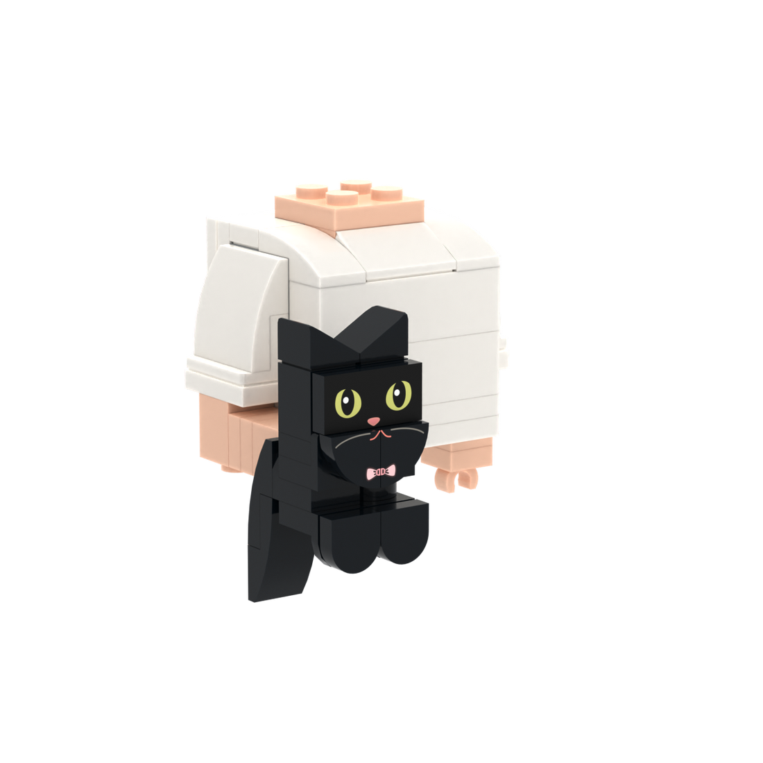 Black Cat brick figure accessory, left-side view
