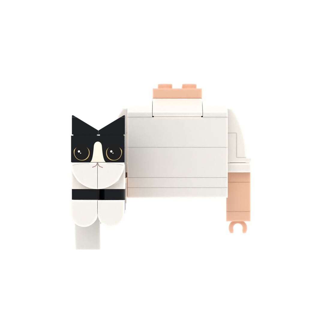 Black-White Cat brick figure accessory, main product view