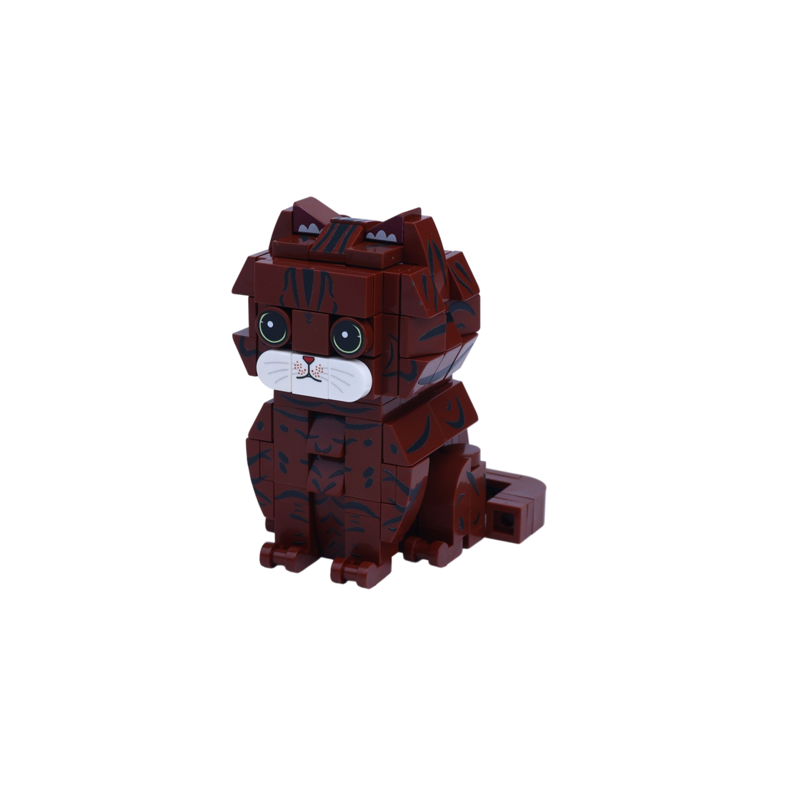 Brown Tabby Cat cat brick figure, right-side view