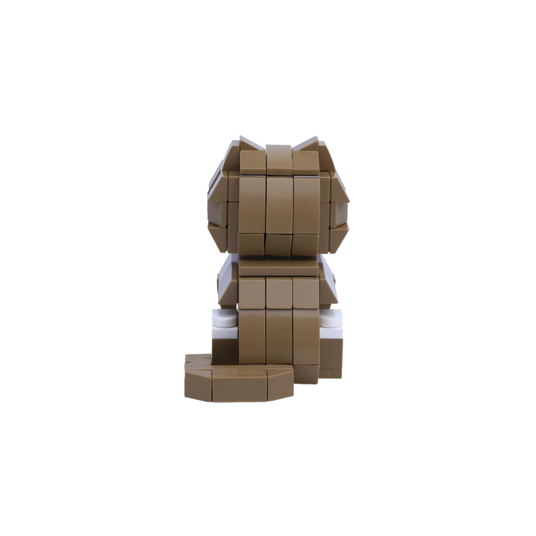 Brown White Cat Design 3 cat brick figure, back view