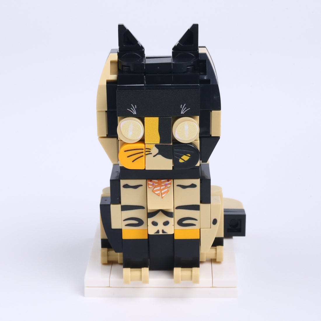 Calico Cat Design 1 cat brick figure, main product view