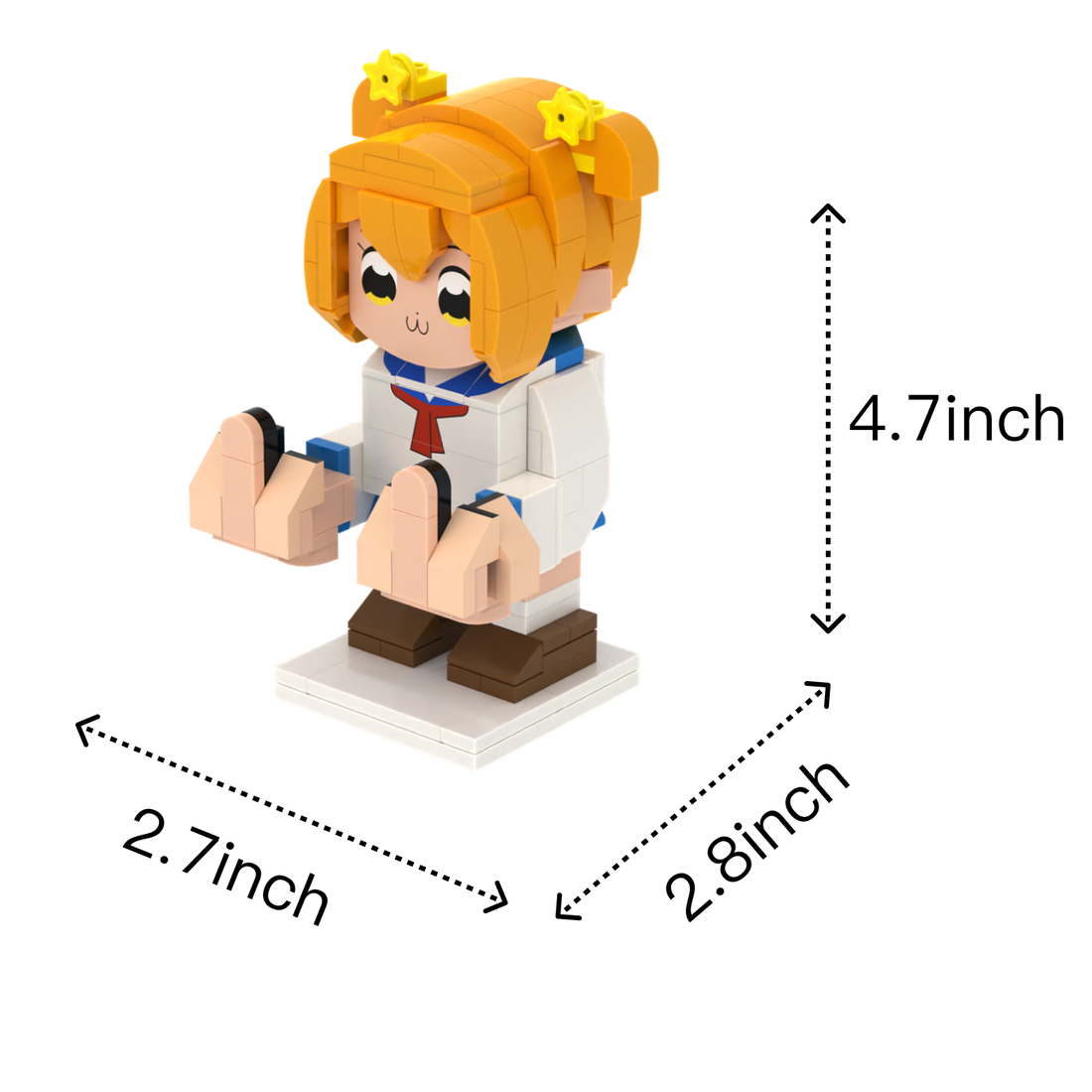 Chibi Mischief Maker custom brick figure, size guide