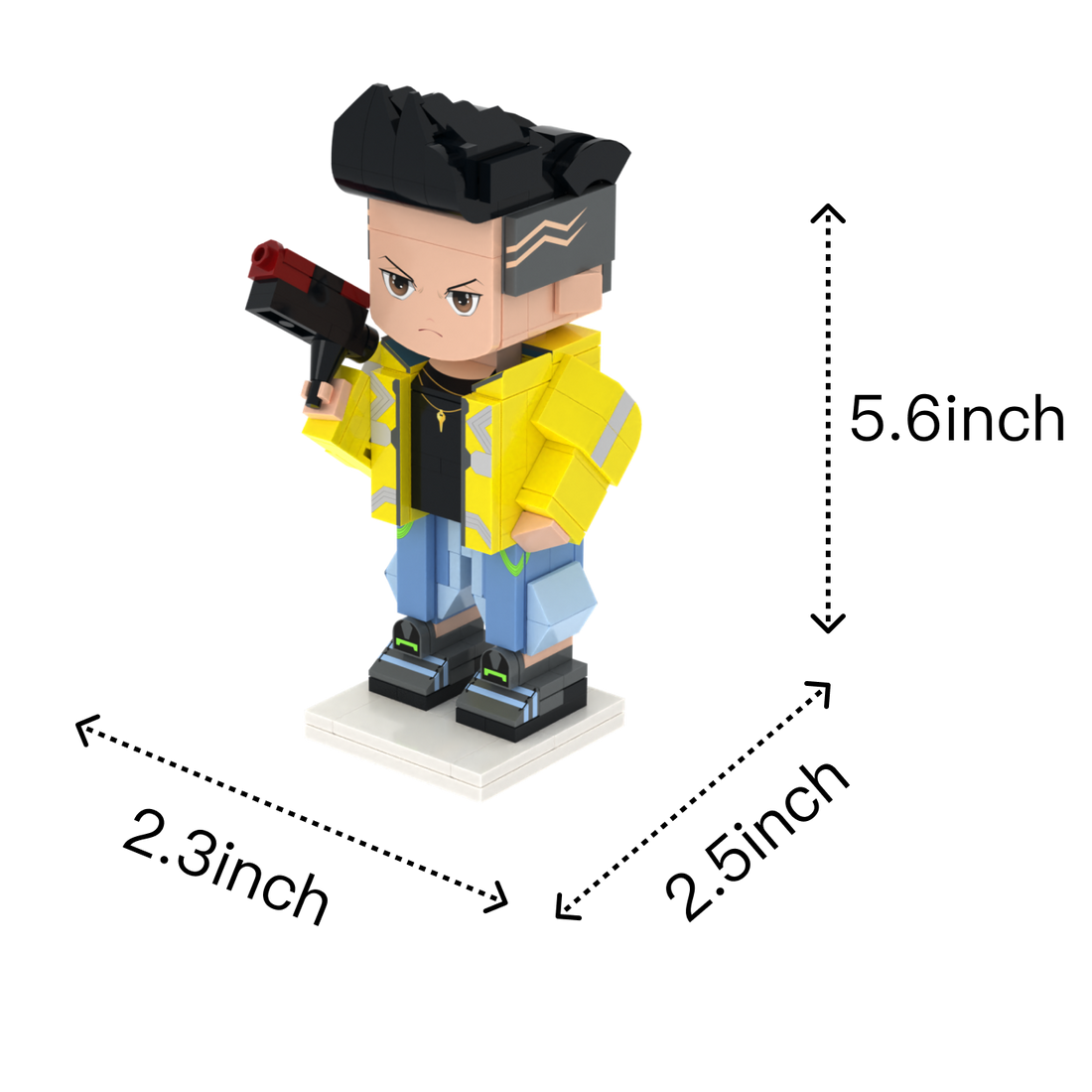 Chrome Street Runner custom brick figure, size guide