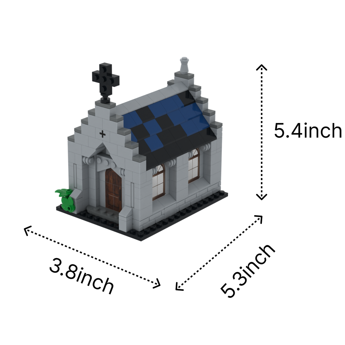Church brick art collectible, size guide