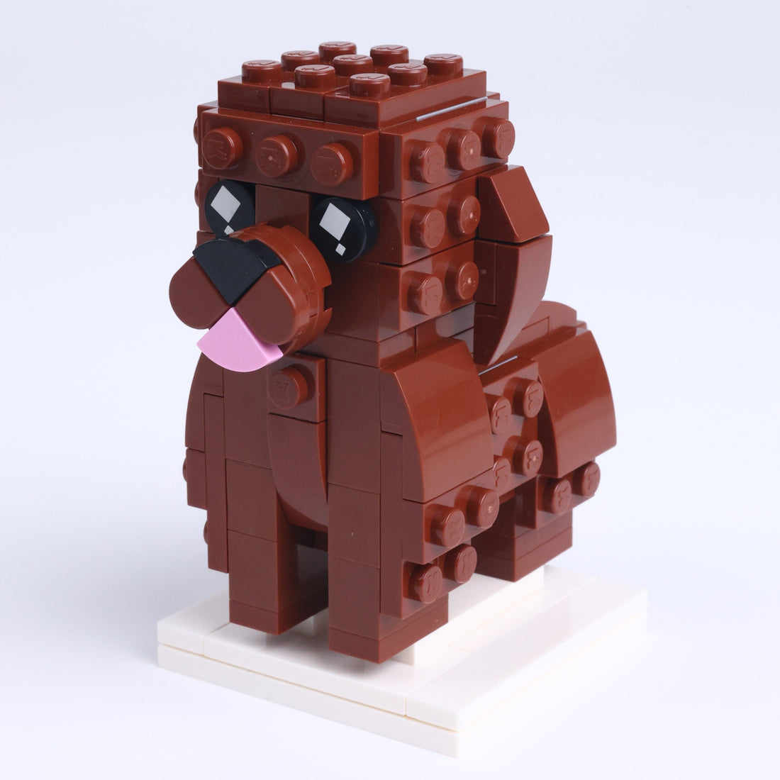 Cockapoo dog brick figure, right-side view