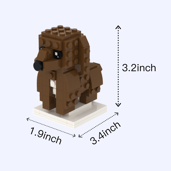 Cocker Spaniel dog brick figure, size guide