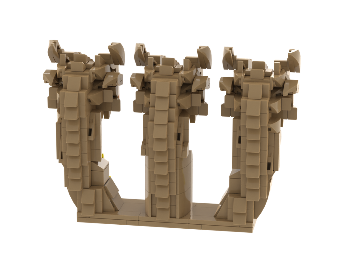 Three Heads custom brick figure