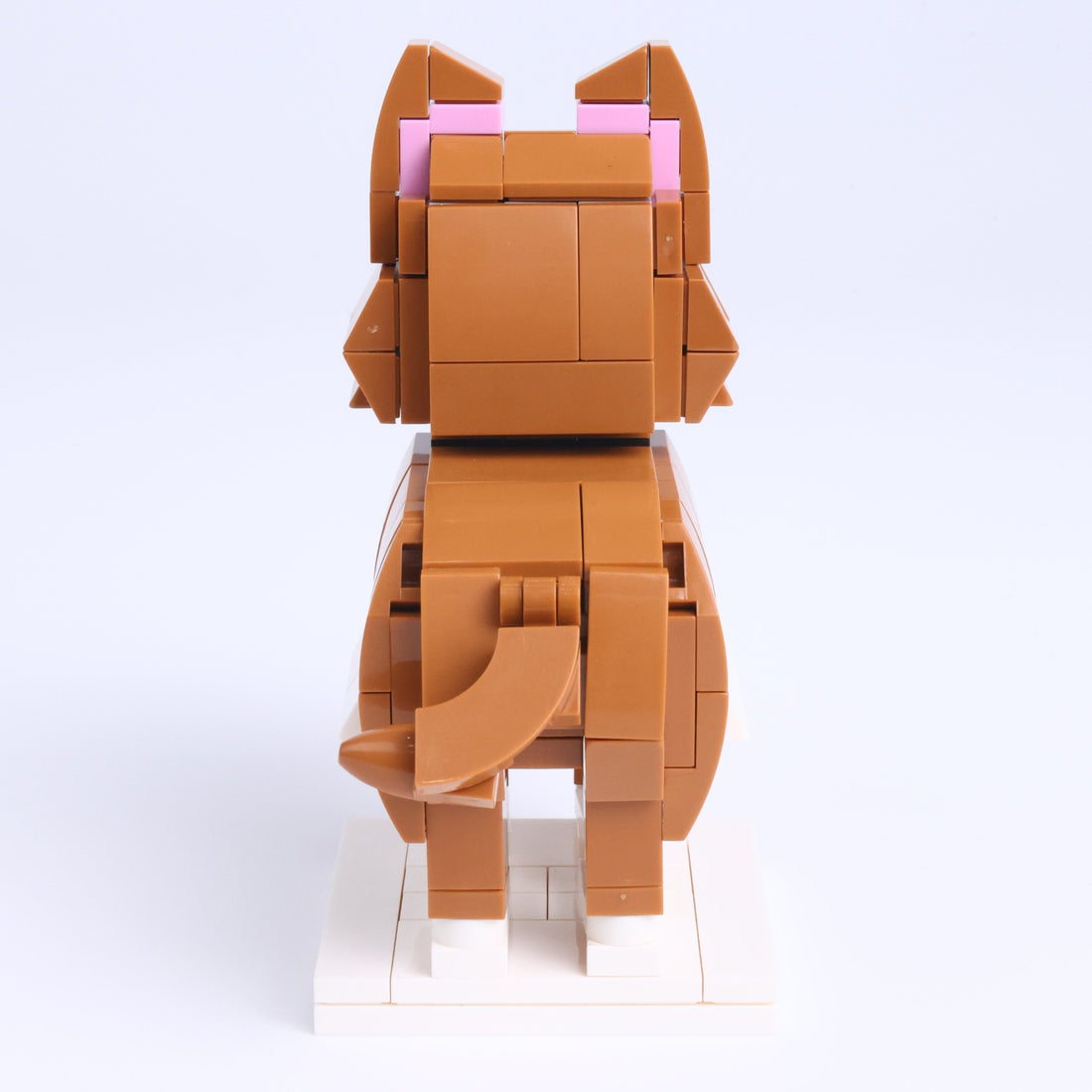 Golden Retriever dog brick figure, back view