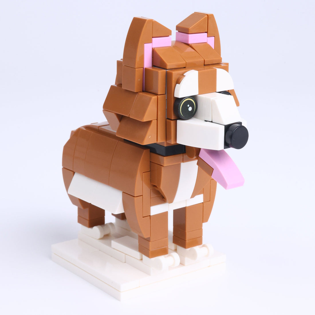 Golden Retriever dog brick figure, left-side view