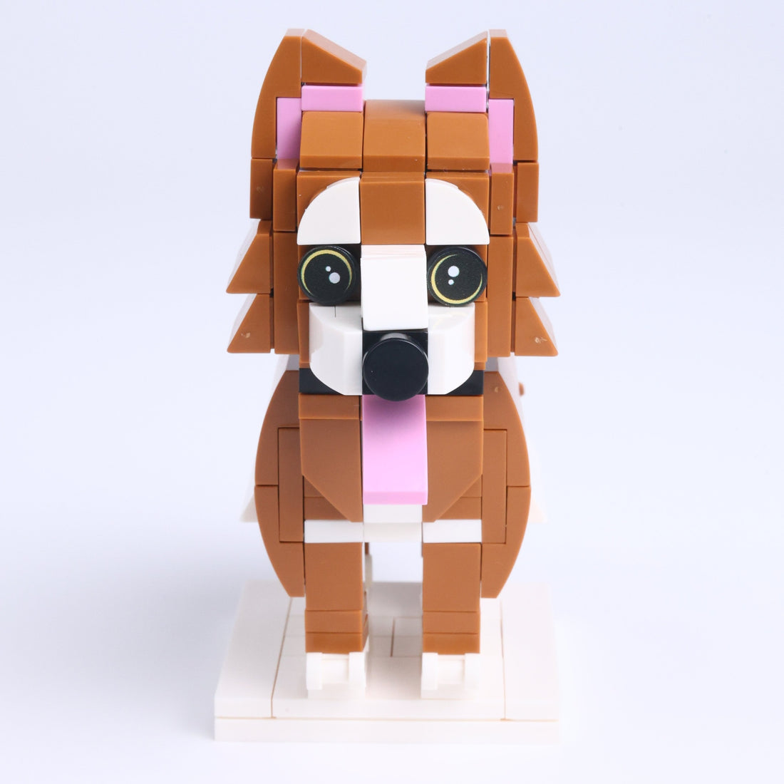 Golden Retriever dog brick figure, main product view