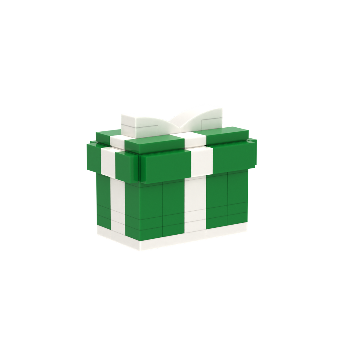 Green Gift Box brick scene accessory, right-side view