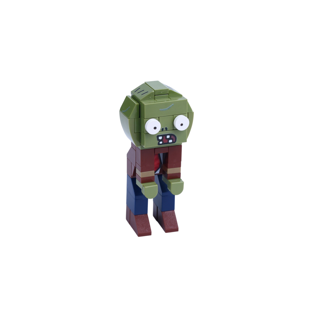 Green Undead Character brick art collectible, left-side view