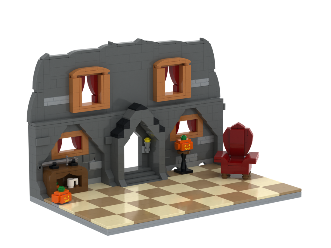 Halloween · Vampire House brick scene, left view