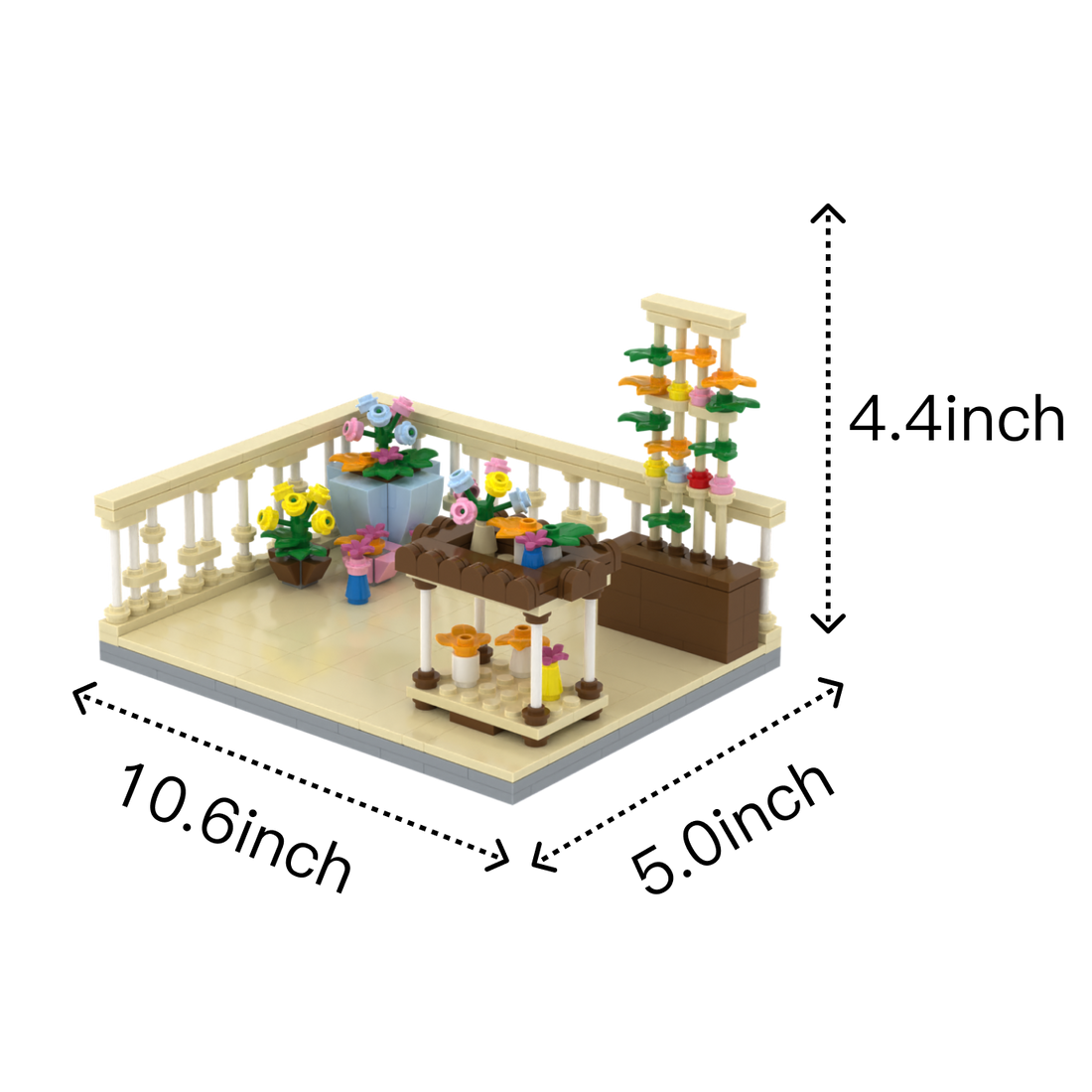 Lazy Sunday Garden brick scene, size guide