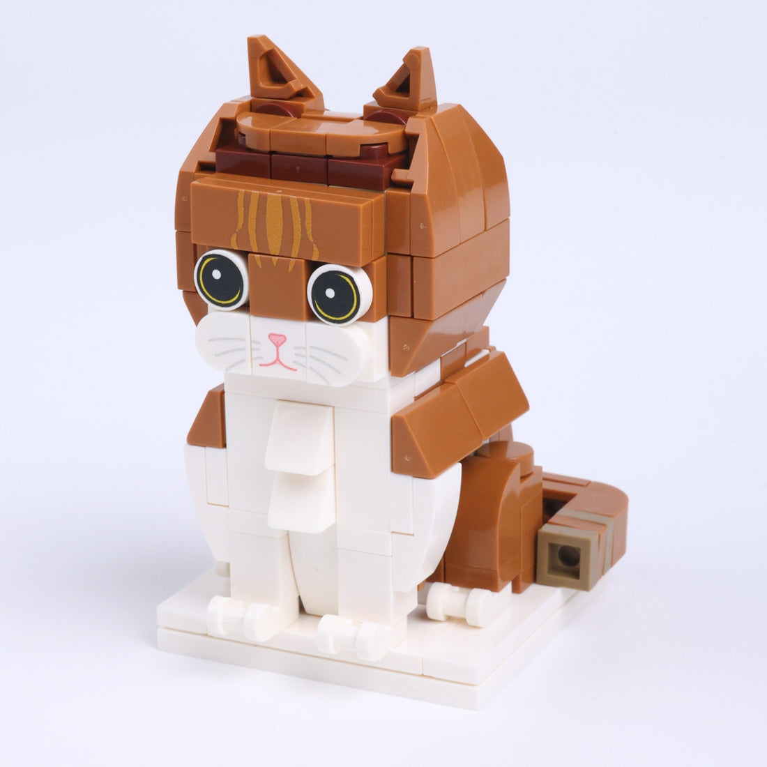 Orange White Cat Design 2 cat brick figure, right-side view