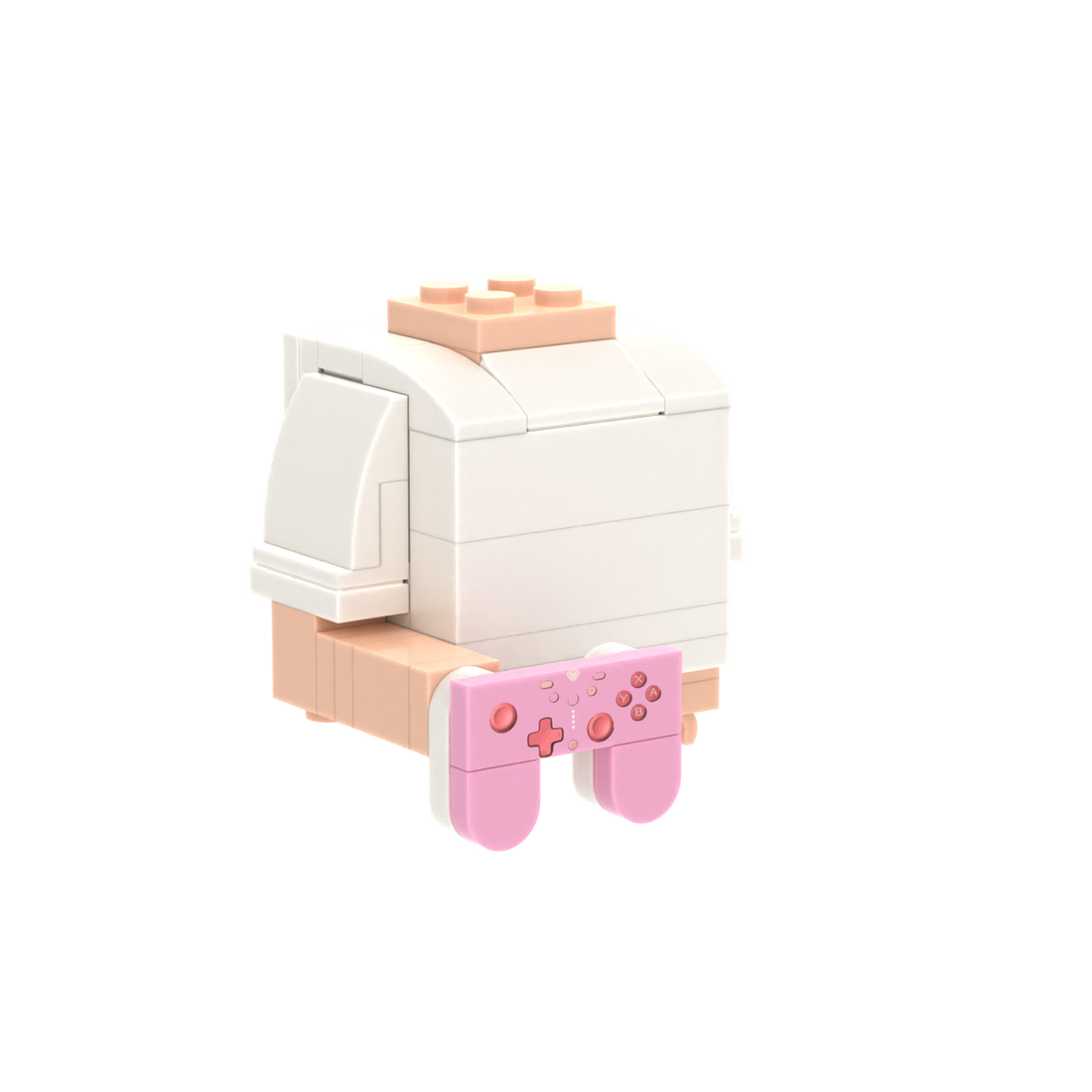 Pink Game Controller brick figure accessory, left-side view