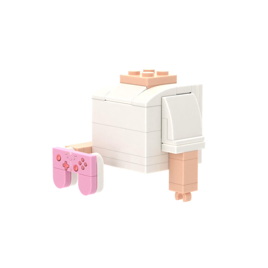 Pink Game Controller brick figure accessory, right-side view