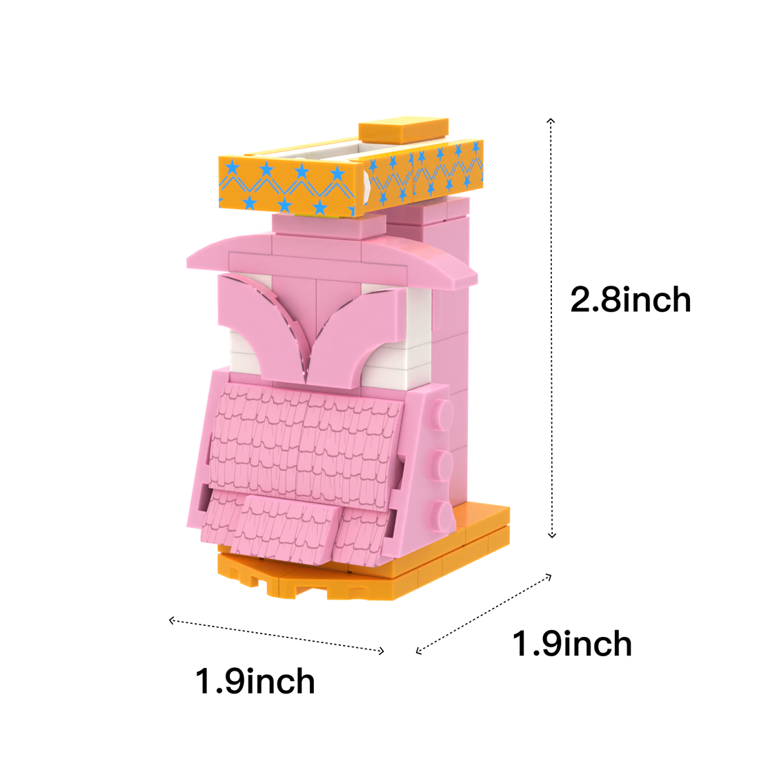 Pink Wardrobe brick scene accessory, size guide