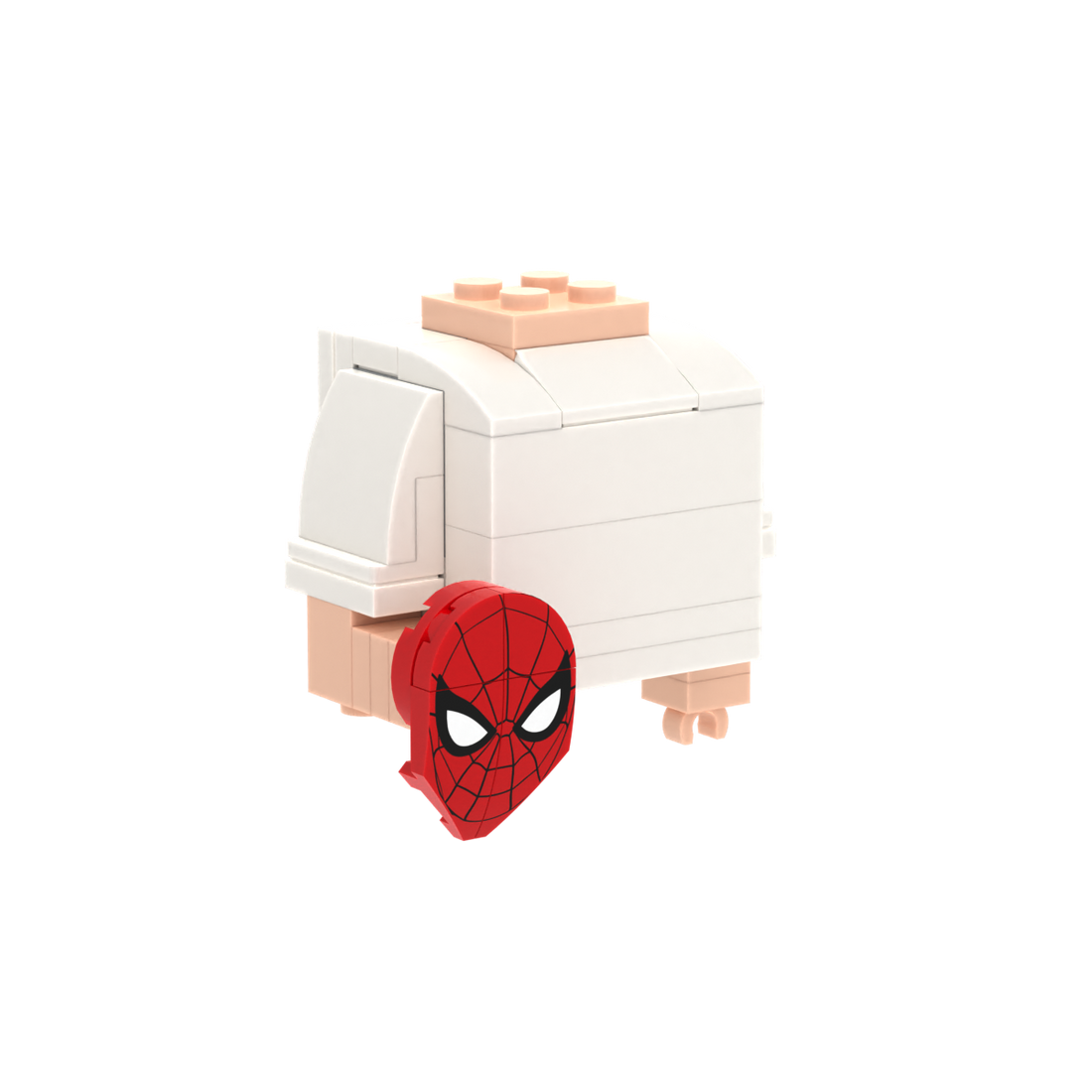 Red Mask brick figure accessory, left-side view