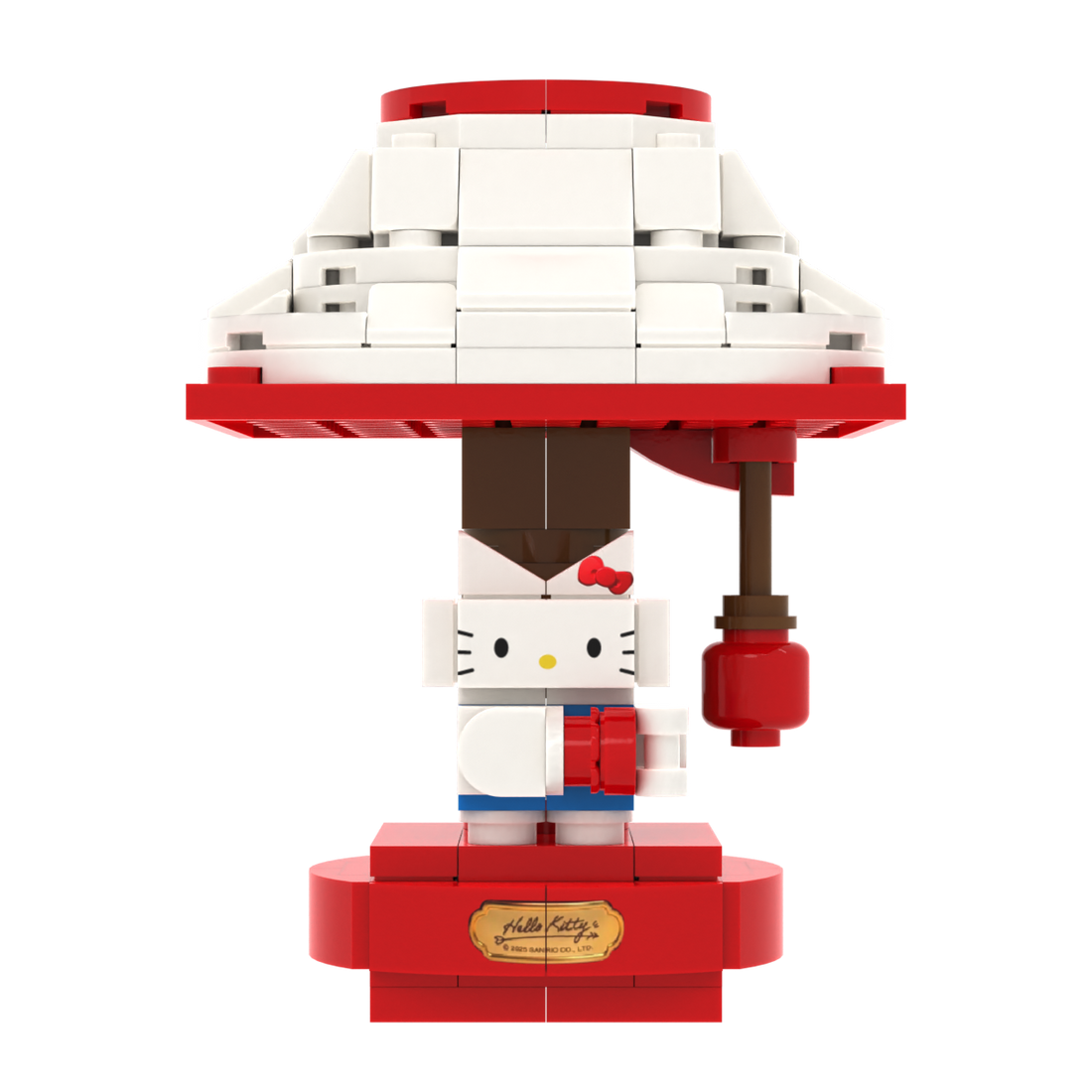 Red-White Table Lamp brick scene accessory, left-side view