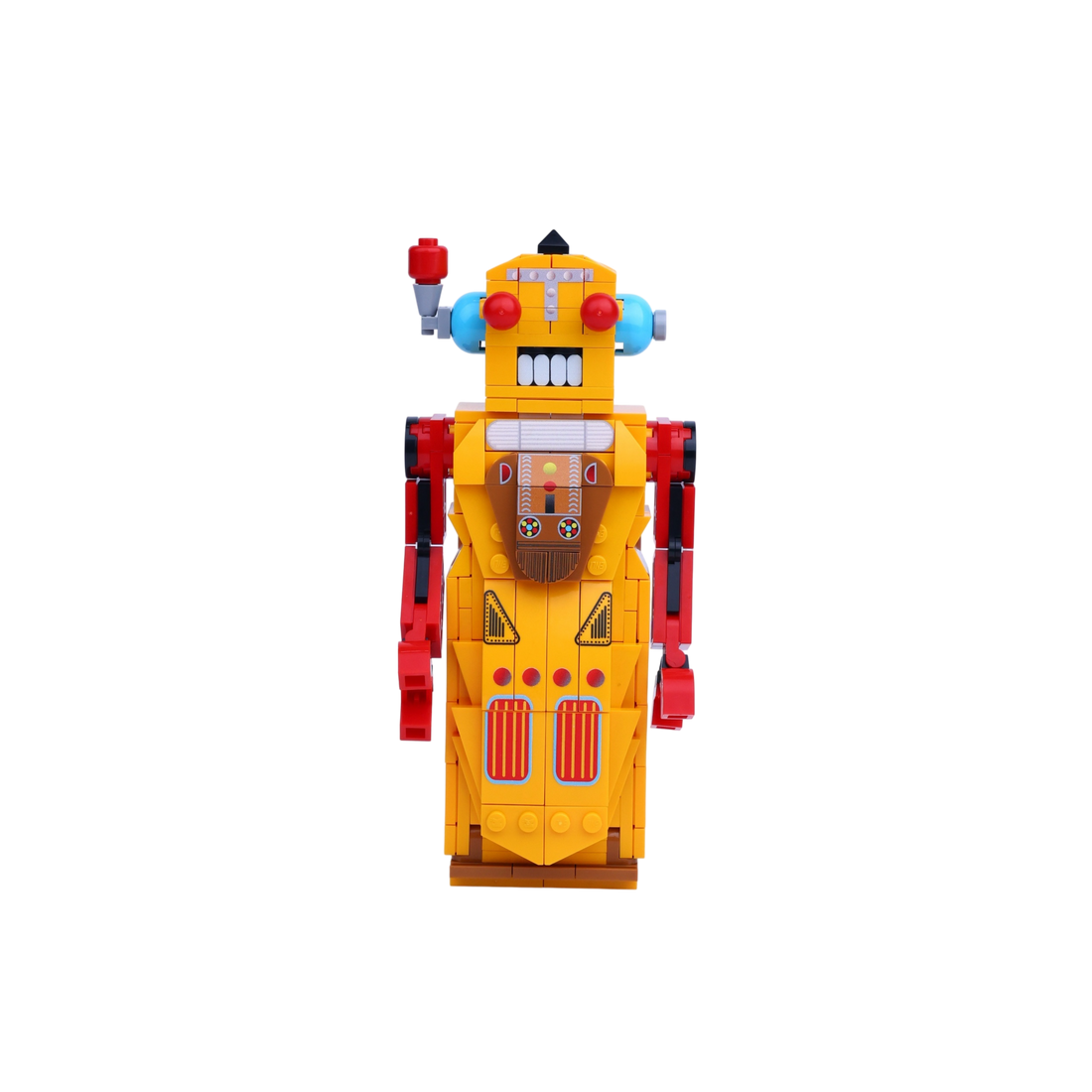 Retro Tin Sentinel brick art collectible, main product view