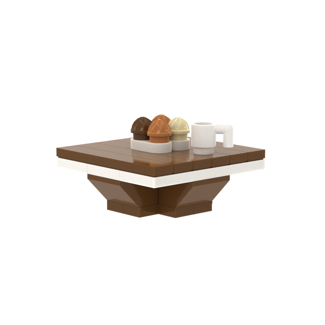 Square Coffee Table brick scene accessory, detail view 2