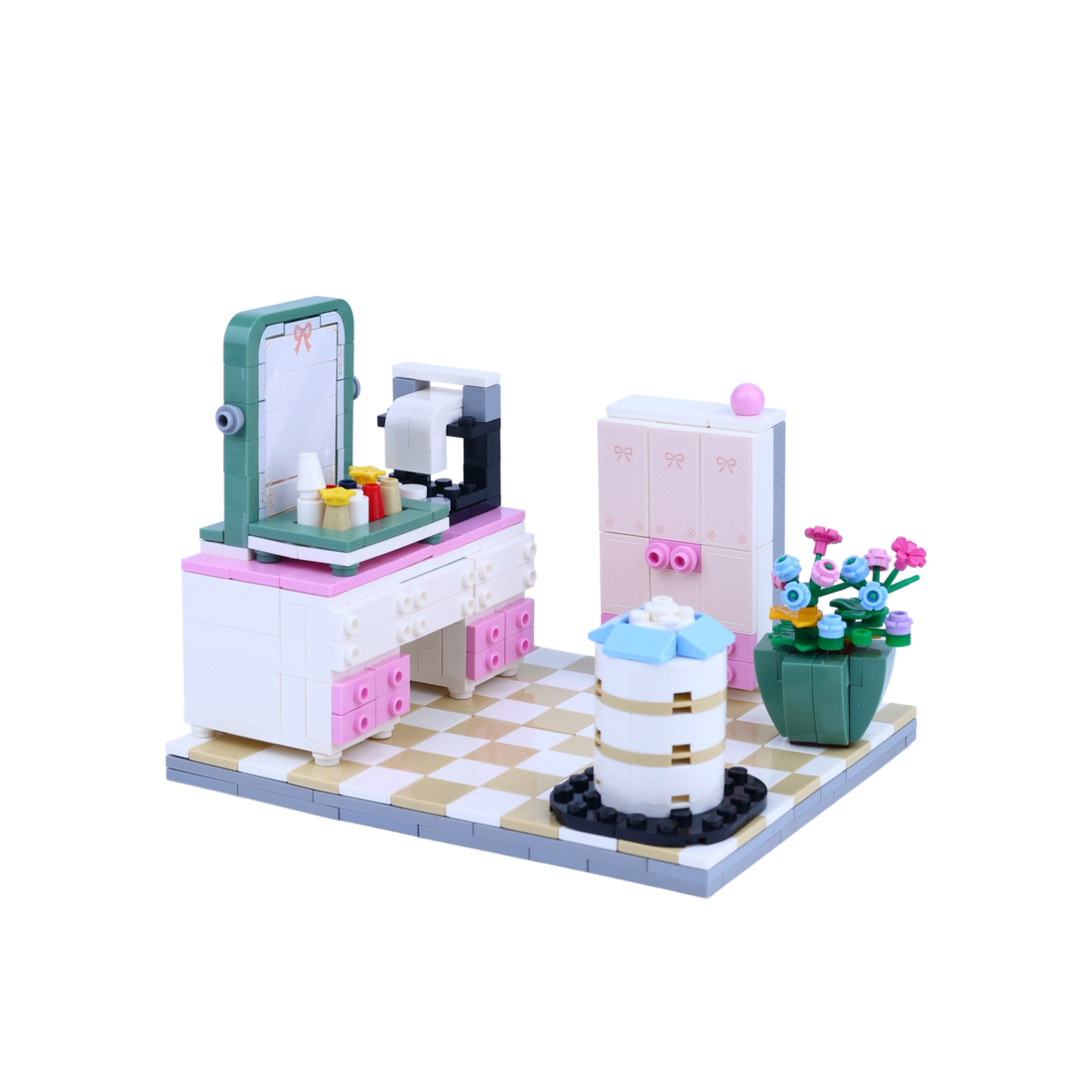The Glam Room brick scene, right view