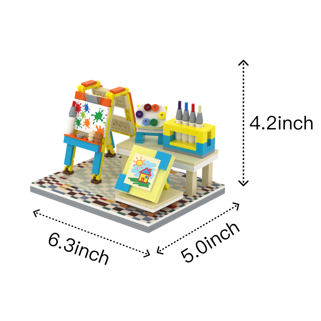 The Mini Picasso brick scene, size guide