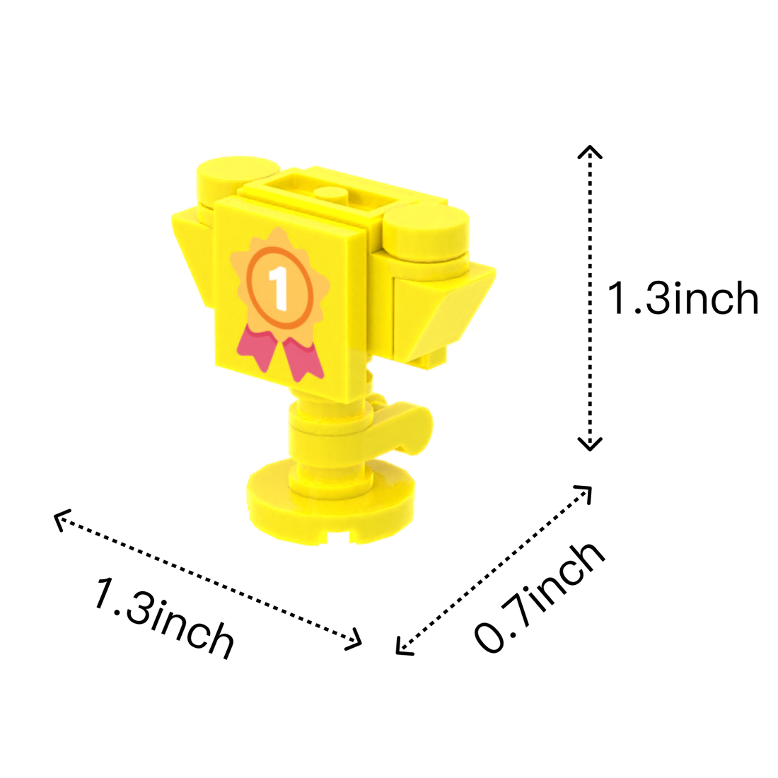 Trophy brick figure accessory, size guide