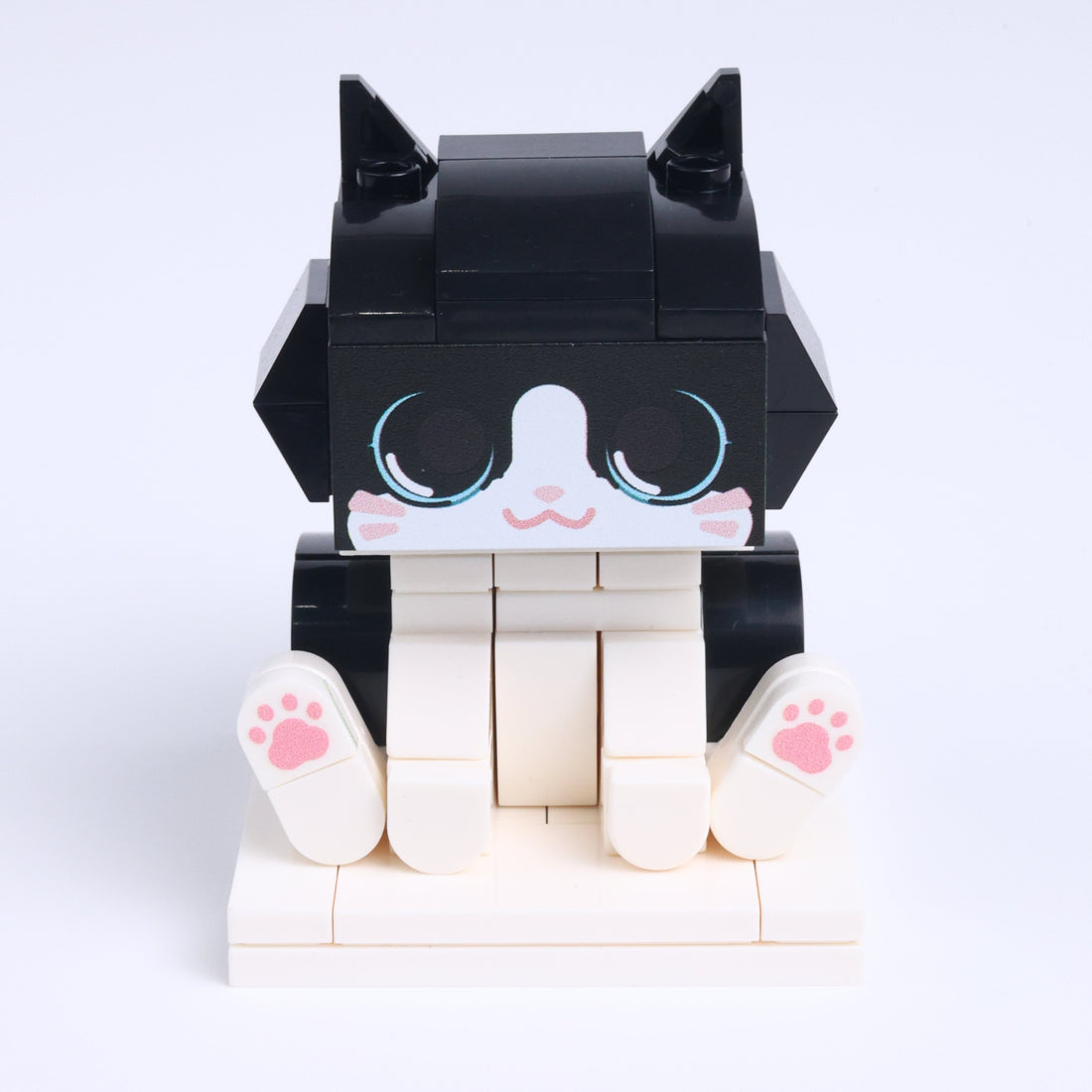 Tuxedo Cat Design 1 cat brick figure, main product view