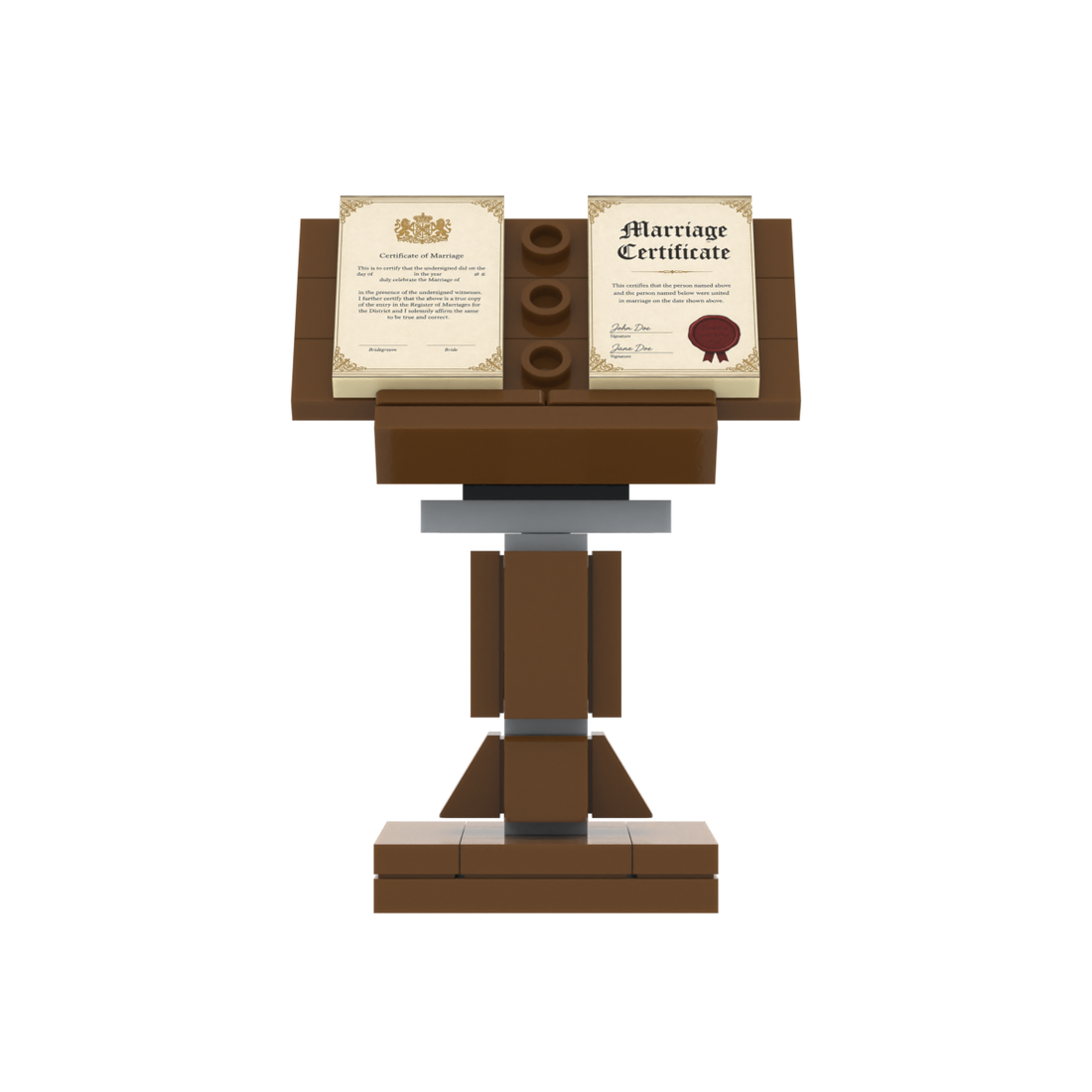 Wedding Lectern brick scene accessory, left-side view