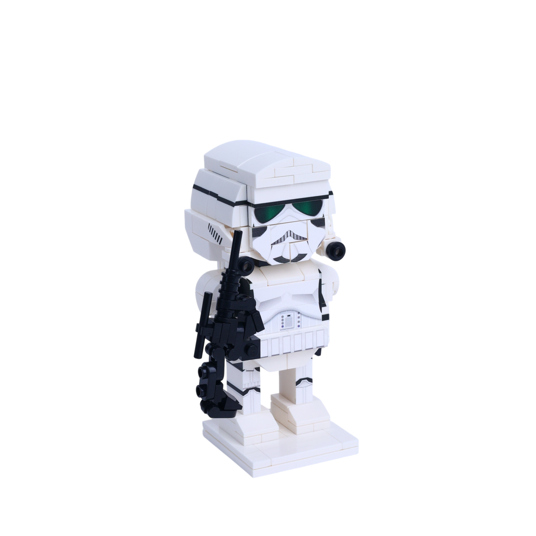 White-Armor Space Trooper custom brick figure, left-side view