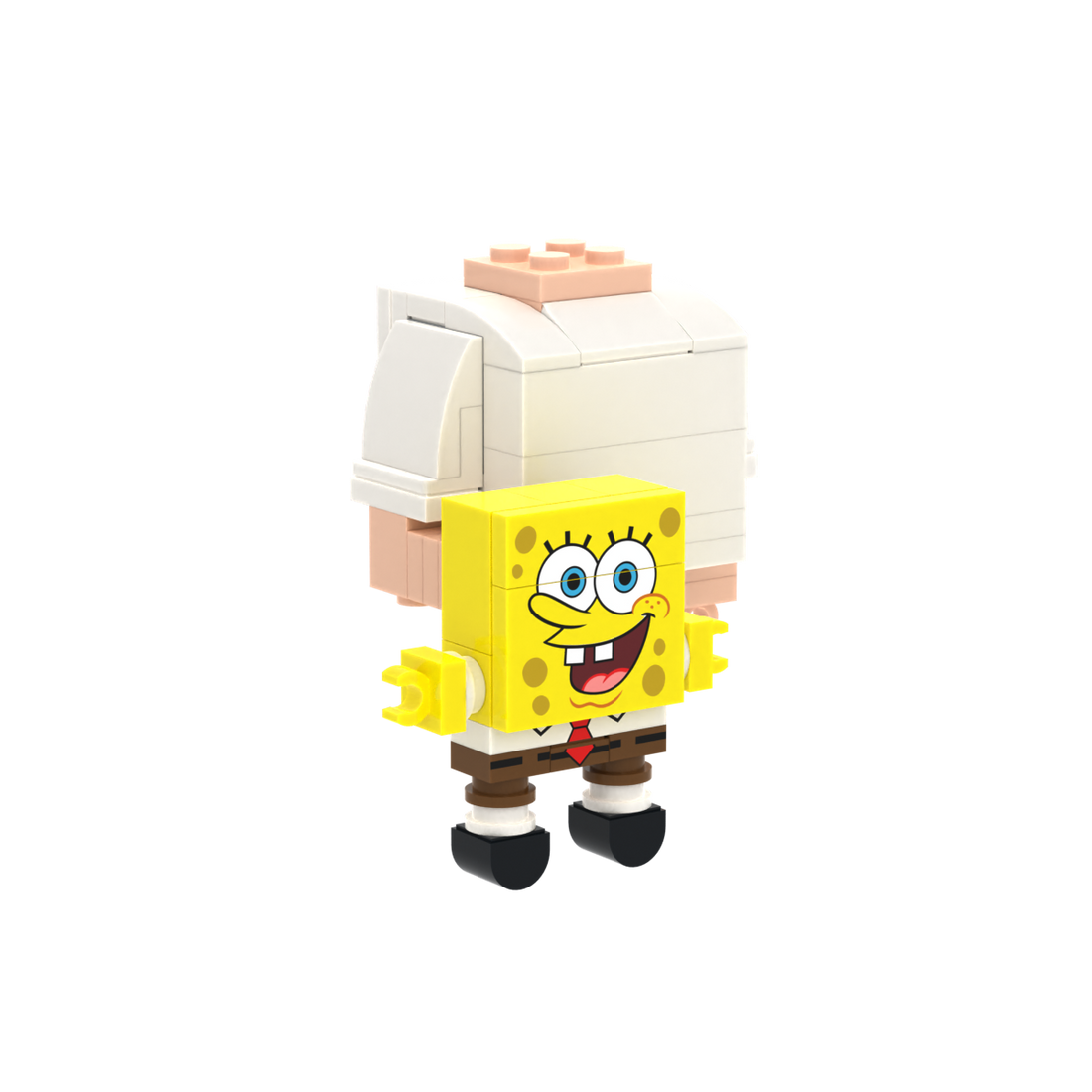 Yellow Spotted Block Figure brick figure accessory, left-side view