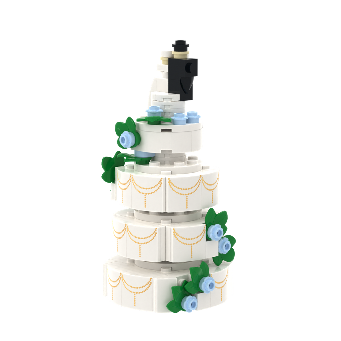 4-Tier Wedding Cake brick scene accessory, detail view 2