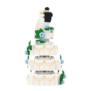 4-Tier Wedding Cake brick scene accessory, left-side view