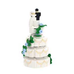 4-Tier Wedding Cake brick scene accessory, right-side view