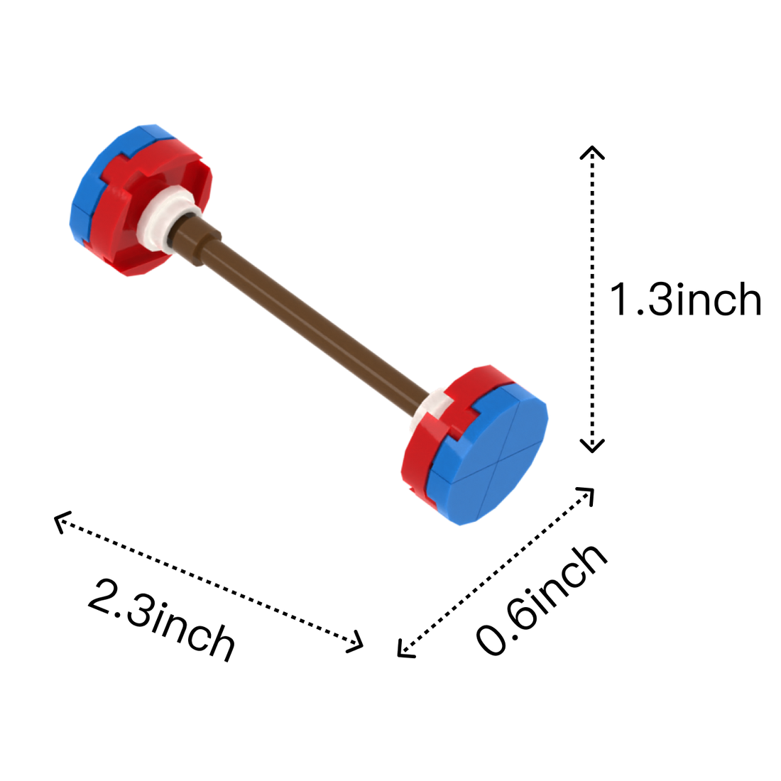Barbell brick figure accessory, size guide