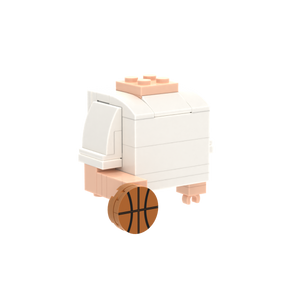 Basketball brick figure accessory, left-side view