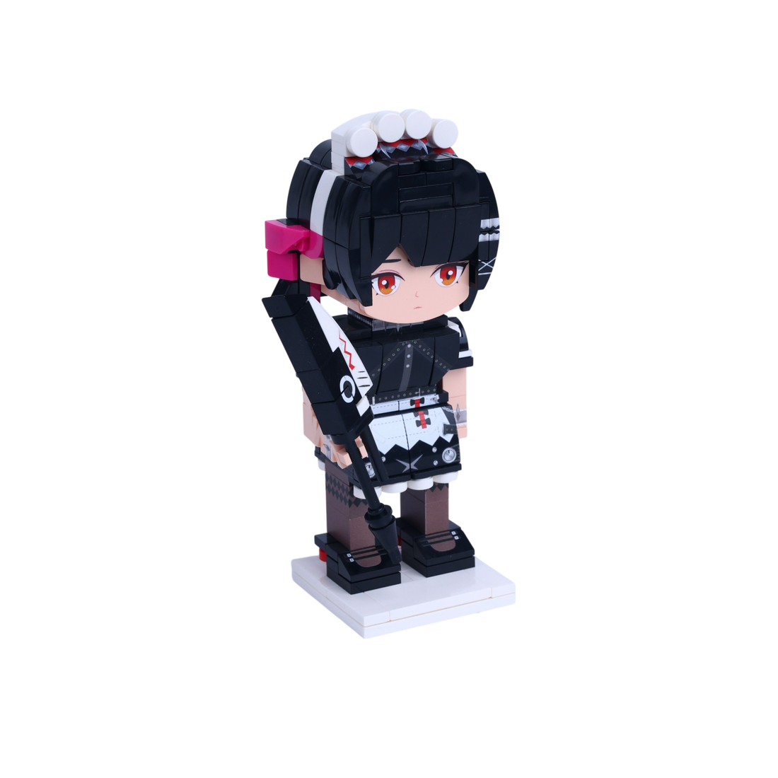 Battle Maid custom brick figure, left-side view