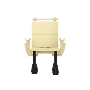 Beige Folding Leisure Chair brick scene accessory, left-side view