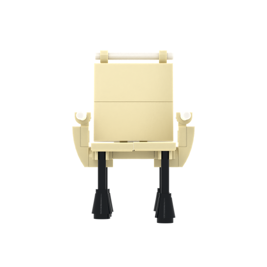 Beige Folding Leisure Chair brick scene accessory, left-side view
