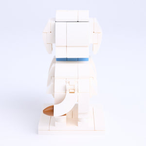 Bichon Frise dog brick figure, back view