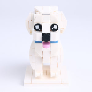 Bichon Frise dog brick figure, main product view