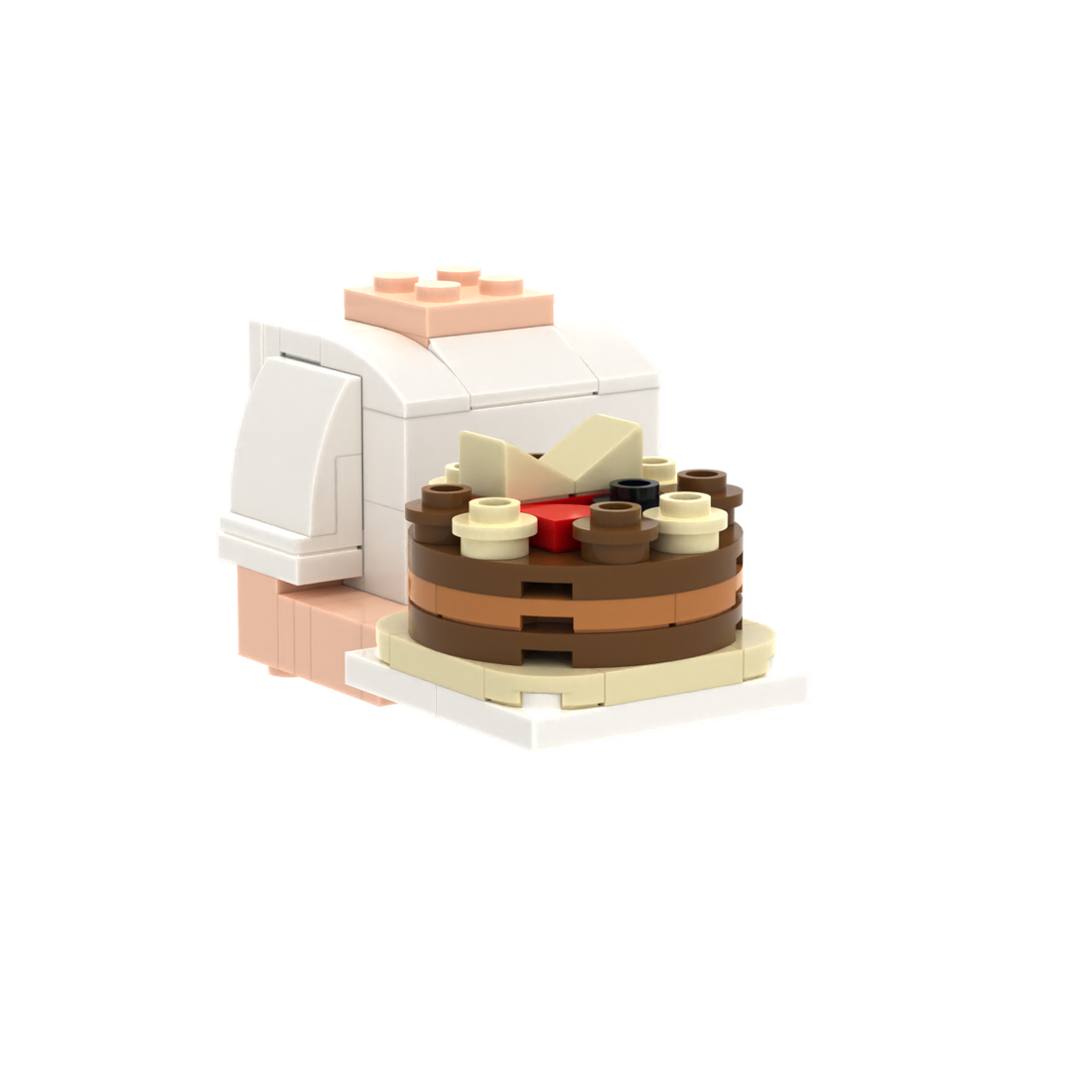 Big Cake brick figure accessory, left-side view